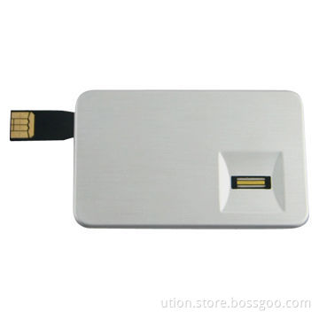 Aluminum Card USB Flash Drive 2.0 with 1 to 32GB Memory Capacity and Q-man Design Free Logo